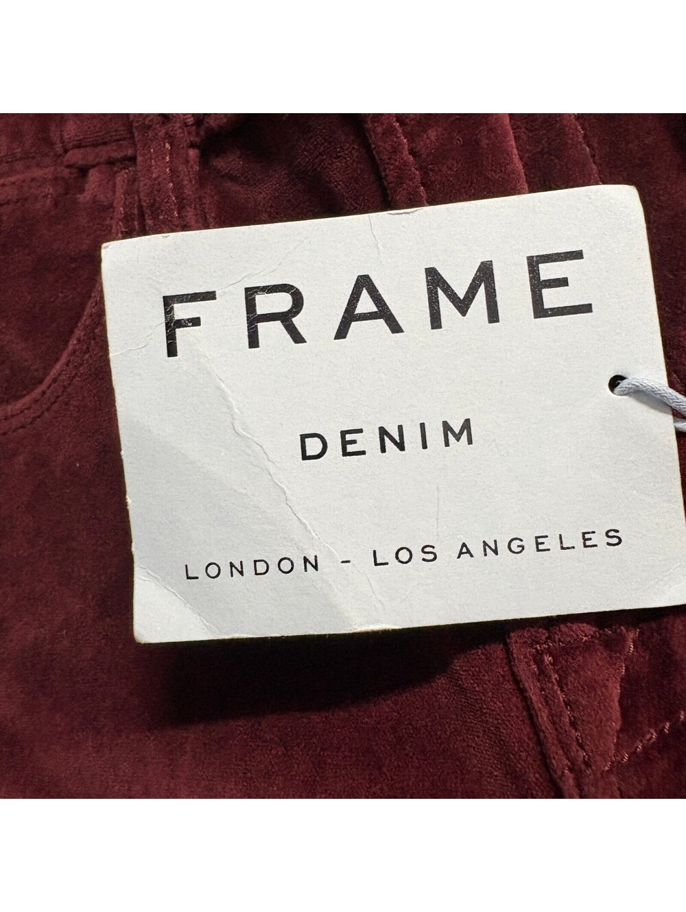 Frame Denim Le High Skinny Velvet Pants Womens 23 Burgundy Pinot Red Corduroy - Picture 2 of 14